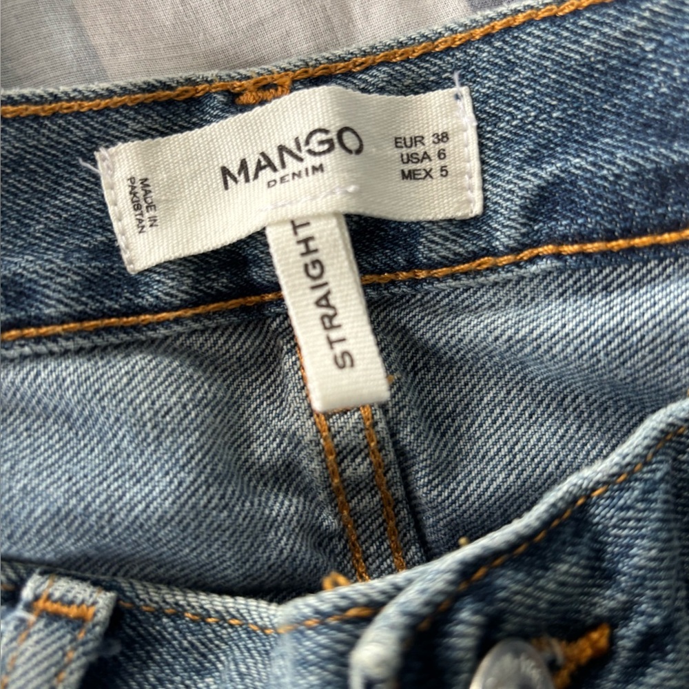 🚨3X$30🚨 Mango Blue Straight Leg Jeans Classic Style - Picture 8 of 13